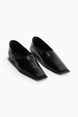 Mocasines de piel con puntera cuadrada - H&m фото 3