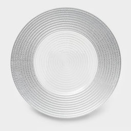 Тарелка стеклянная Севилья, d=27 см, цвет серебряный