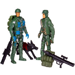 Игровой набор Abtoys Боевая сила Два солдата со служебной собакой, экипировкой и оружием фото 3
