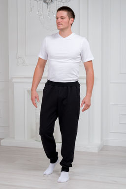 Брюки мужские из футера Оскар черный