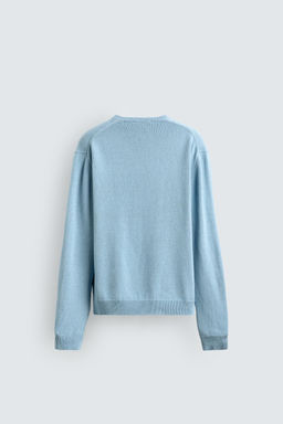 JERSEY CUELLO PICO ALGOD?N - LINO LIMITED EDITION / Azul claro - Zara фото 8