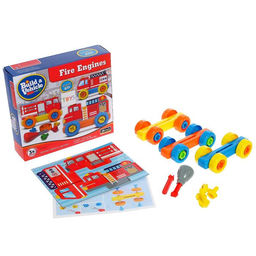Конструктор винтовой Пожарный транспорт, набор 3 штуки, 34 детали