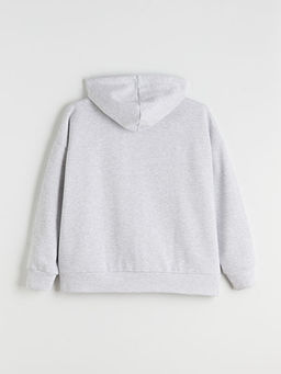 Oversize Kad?n Kal?n Fermuarl? Sweatshirt