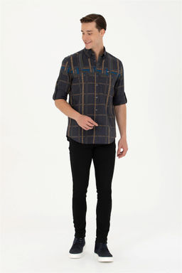 Мужская рубашка антрацитового цвета с длинным рукавом - U.s. polo assn фото 4