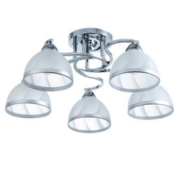 Светильник потолочный BayerLux «Каспиан», люстра 5хЕ27, 40 Вт, хром, 56×56×22 см