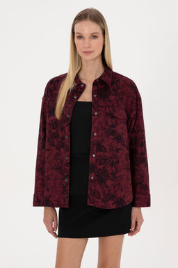 Kad_n Bordo Uzun Kollu G_mlek