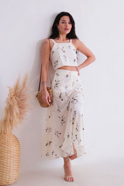 11988 Костюм из топа и юбки белый с вышивкой - Martichelli фото 17