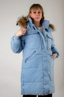 Удлиненная парка с капюшоном, арт 618,