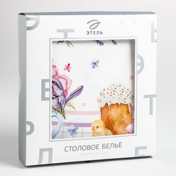 Скатерть Этель Spring easter d=149 см +/-3см, 100% хл, саржа 190 гр/м2  фото 12
