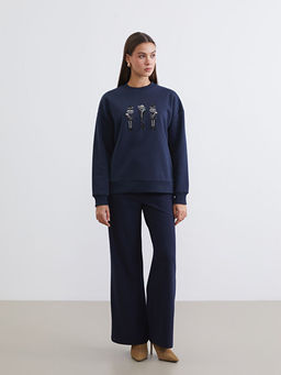 ??lemeli Kad?n Kal?n Sweatshirt Tunik