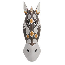 Маска Голова Зебры настенная дерево албезия Оберег на удачу - Сандаловый дом фото 3