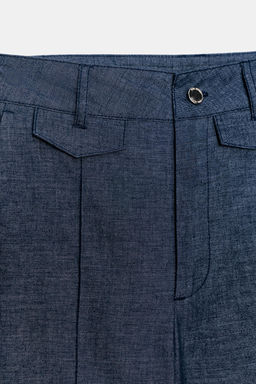 PANTAL?N CULOTTE CON LINO / Azul - Zara фото 8