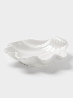Блюдо для подачи ракушка Доляна White Label, 21.5×21×5.5 см, фарфор, белое
