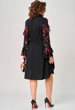 Платье EVA GRANT 7229 черный+принт