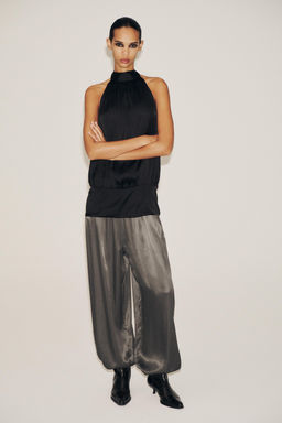 SATIN BALLOON TROUSERS