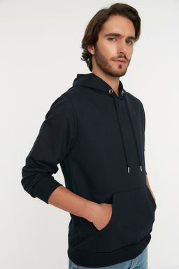 TRENDYOL MAN Mavi Regular/Normal Kesim Kapusonlu Uzun Kollu Sweatshirt TMNAW20SW0162 - Trendyolmilla фото 10