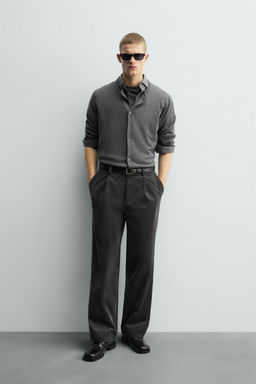 CORDUROY PLEATED TROUSERS