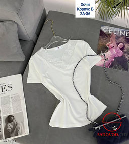 Футболка женская с гипюром