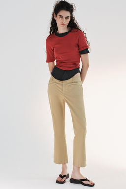 CAMISETA EFECTO LAVADO / Rojo