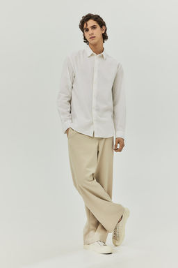 Camisa en mezcla de lino Regular Fit
