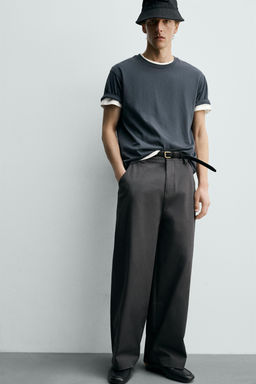 PANTAL?N WIDE  FIT CROPPED / Gris Antracita - Zara фото 6