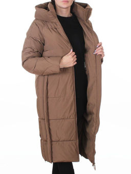 018 BROWN Пальто зимнее женское (200 гр. холлофайбер)