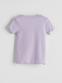 Bisiklet Yaka Kuromi Bask?l? K?z ?ocuk Ti??rt