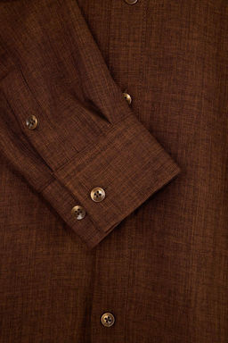 Kahverengi Regular Erkek Gomlek TMNSS26GO00009 - Trendyolmilla фото 2