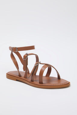 Trendyol Shoes Taba Capraz Bantl? Bilekten Baglamal? Kad?n Sandalet TAKSS25SD00051 - Trendyolmilla фото 4