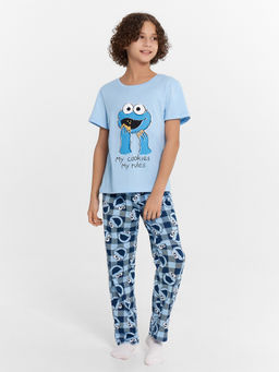 Пижама для мальчиков голубая с принтом Cookie Monster - Mark formelle фото 3