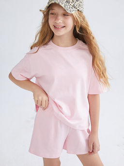 Bisiklet Yaka K?z ?ocuk Ti??rt ve ?ort