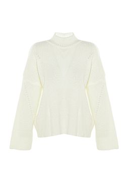 Ekru Yumusak Dokulu Basic Triko Kazak TWOAW22KZ0474