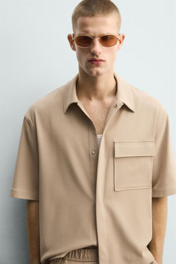 SOBRECAMISA RELAXED FIT BOLSILLO / Beige - Zara фото 5
