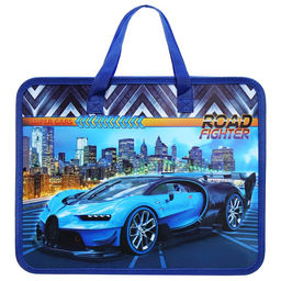 Папка с ручками пластиковая А4 Calligrata Машина синяя, 32,2х25,6х7 см,