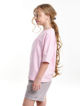 Футболка оверсайз универсальная модель UD 7889 розовый - Mini maxi фото 3