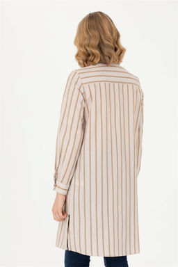 Женская рубашка песочного цвета с длинным рукавом - U.s. polo assn фото 5