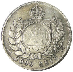 2000 рейс 1875 года Бразилия с надчеканом  Копия