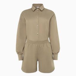 Костюм женский (рубашка, шорты) MINAKU: Oversize, зелёный, размер 46