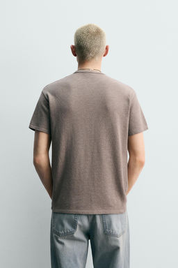 CAMISETA PUNTO LAVADO PARCHES / Gris topo - Zara фото 3