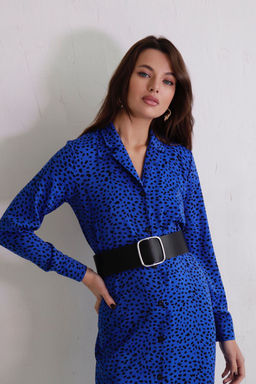 Платье-рубашка с английским воротником принт - Martichelli фото 10