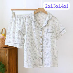 K12836 Костюм домашний: рубашка и шорты (муслин) СТАЛЬ