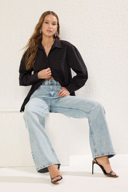 Ac?k Mavi Yuksek Bel Wide Leg Jeans TWOSS25JE00058