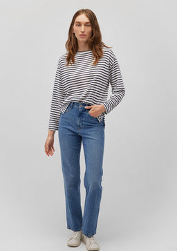 Lacivert Cizgili Tisort - Mavi фото 2