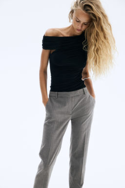Slim slit-hem trousers - H&m фото 3