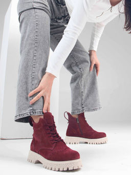 Ботинки EDART 338.1541 be. бордо замша/шерсть