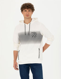 Ekru Regular Fit Kap__onlu Sweatshirt - Pierre cardin фото 3