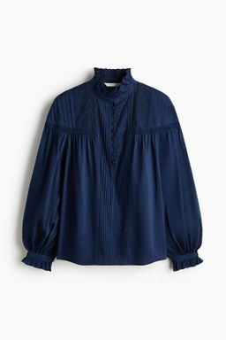 Blusa en mezcla de algod?n con jaretas