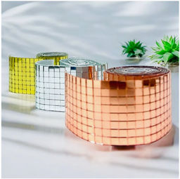 Самоклеящаяся мозаичная плитка, диско-плитка 5x5 мм, квадратная зеркальная мозаичная плитка для украшения интерьера