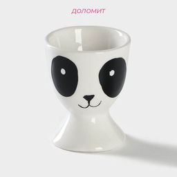 Подставка для яиц Доляна «Панда», 5×5×6.2 см, доломит, белая