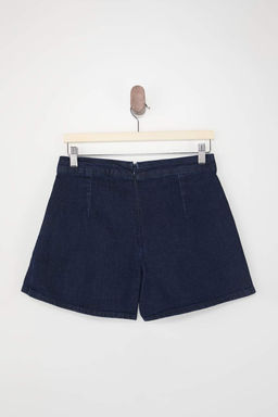 Koyu Mavi Volanl? %100 Pamuk Denim Sort Etek TWOSS26SR00031 - Trendyolmilla фото 8